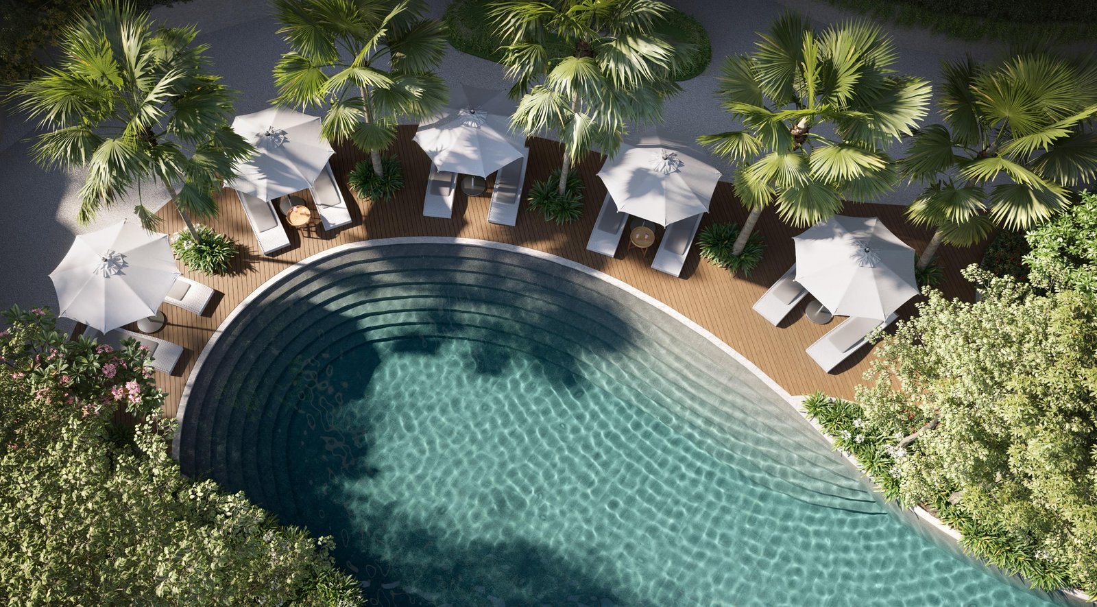 Artist's impression of the lagoon pool and landscape