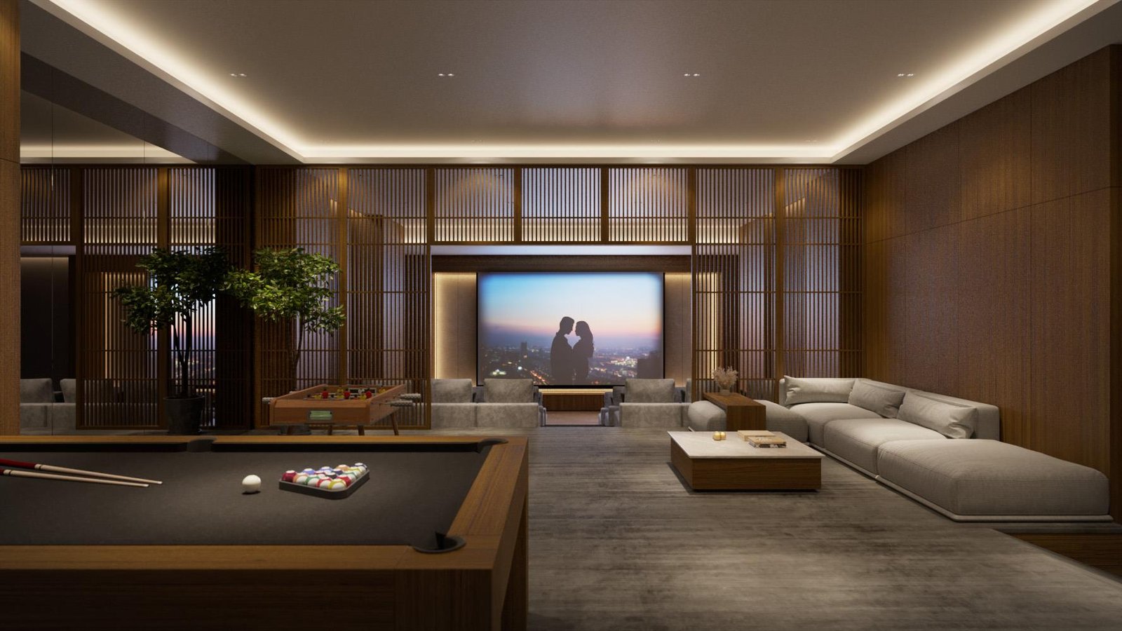 Artist's impression of the private theatre lounge